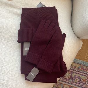NEW cashmere hat, glove and scarf set